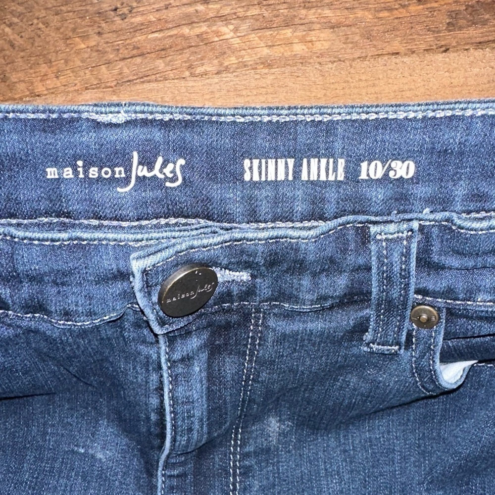 UEC Maison Jules Womens Racer-Stripe Skinny Fit Jeans Size 10/30 - Picture 6 of 10